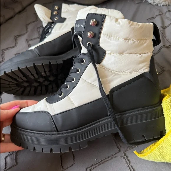 Nine West Monochrome High-Top Sneakers - Picture 2 of 13
